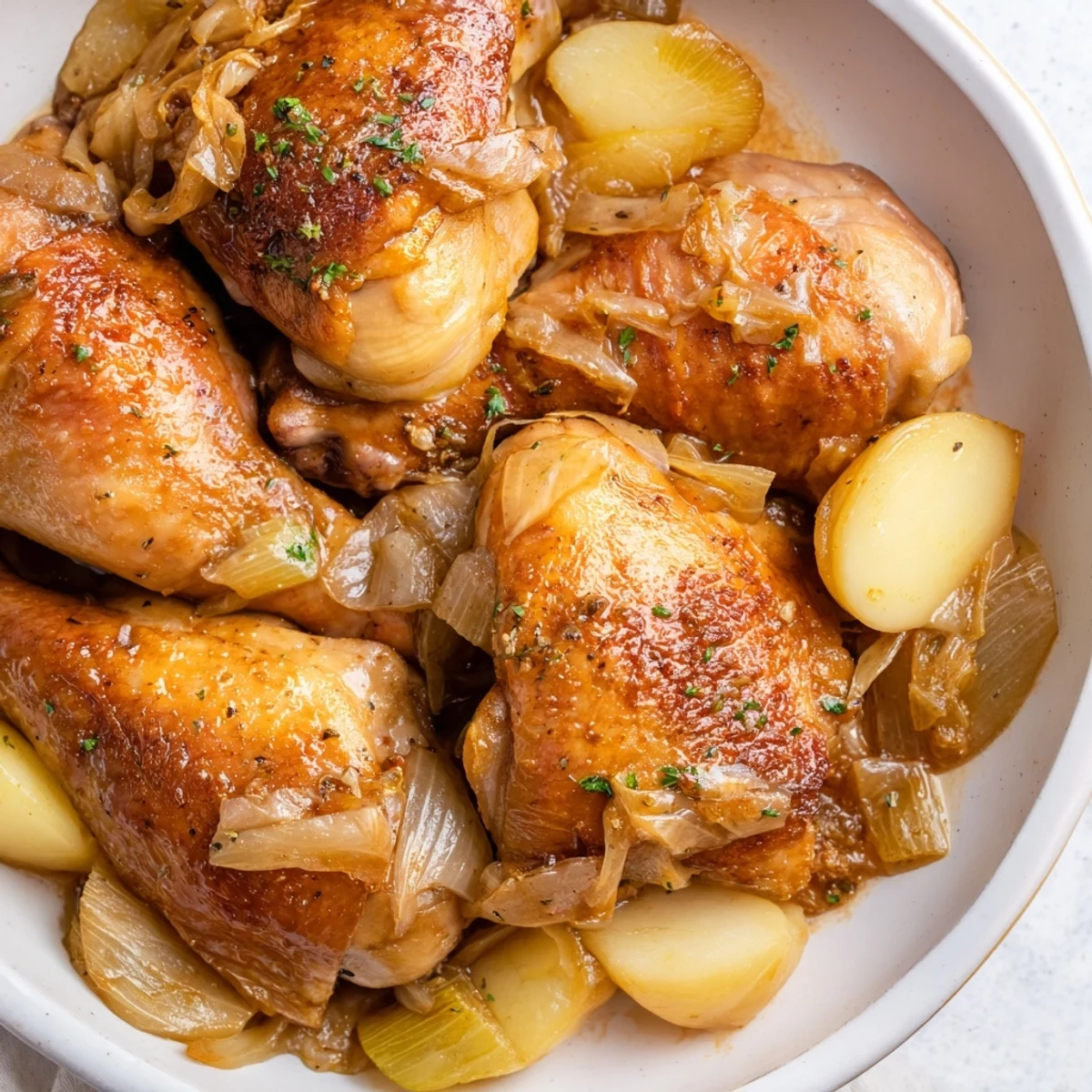 Hearty Georgia Pot Roast Chicken, garnished with parsley, perfect for a family meal.