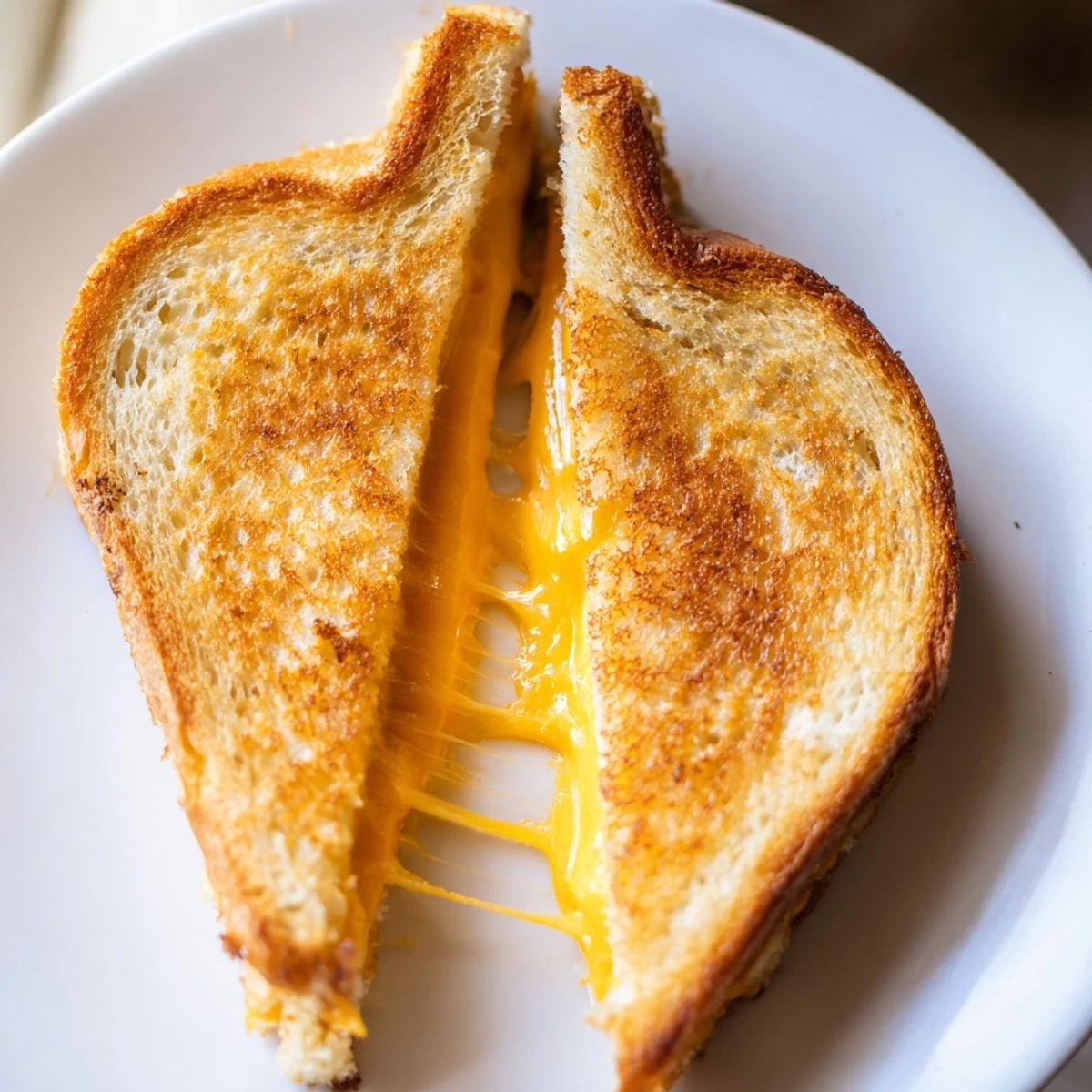 Crispy, golden mayo grilled cheese with melted cheddar, ready for a comforting bite.