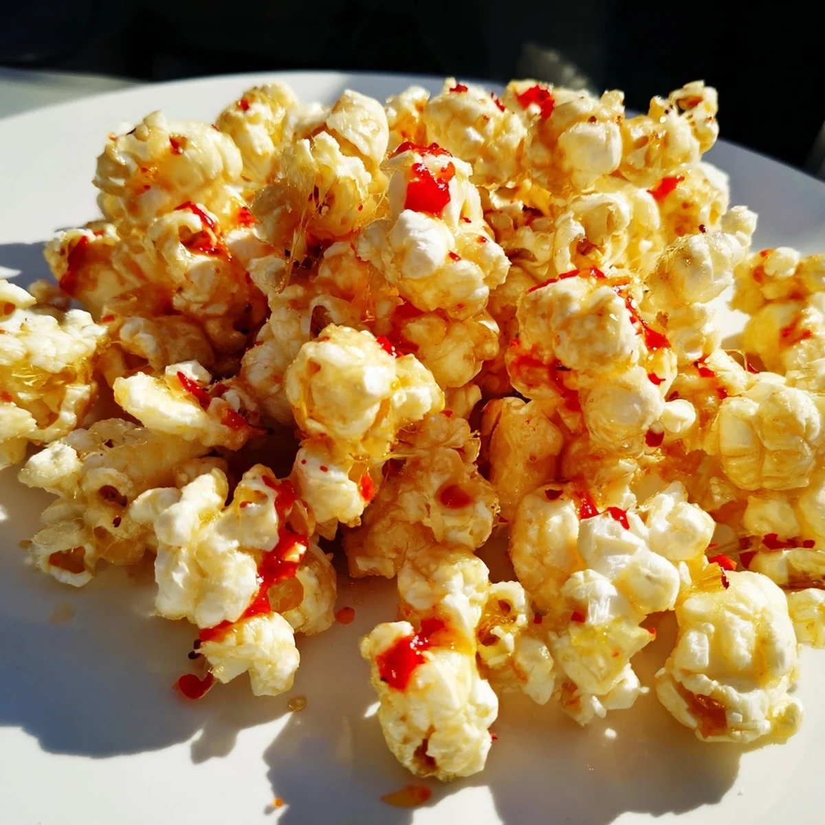 A big bowl of freshly tossed Hot Honey Butter Popcorn, savory and sweet, perfect snack.