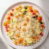 Ofen gebackener Reis Gemüse Käse