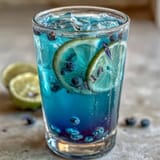Ein erfrischendes, magisches Getränk, das seine Farbe von Blau zu Lila ändert, wenn Zitrone hinzugefügt wird. Perfekt für Sommerpartys und Kindergeburtstage.
