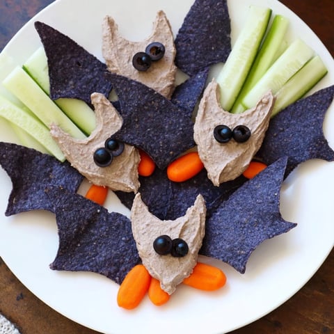 Here are 3 unique ALT image texts for the "Spooky Bat Bean Dip Platter":