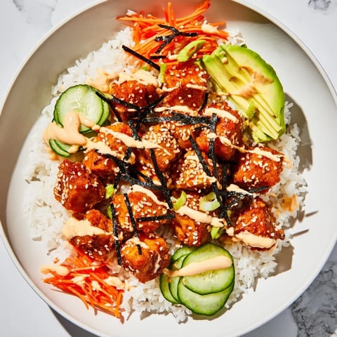 Crispy salmon bites bowl, a colorful plate of tender fish and fresh veggies, ready to enjoy.