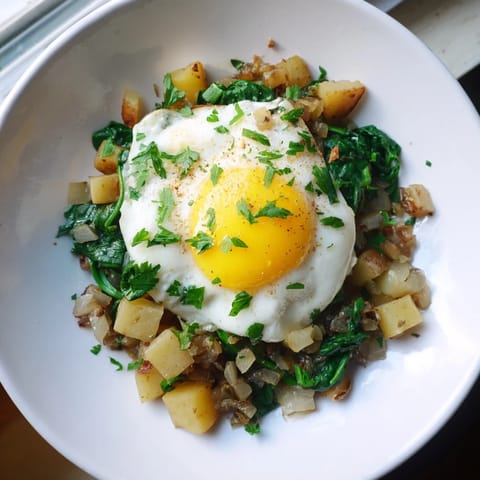 Spinat Kartoffel Pfanne Ei