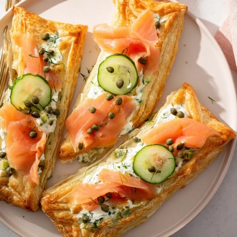 Puffgebäck Sterne mit Lachs