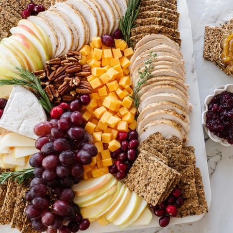 This easy Turkey Cheese and Cracker Board features a delicious assortment perfect for entertaining guests.
