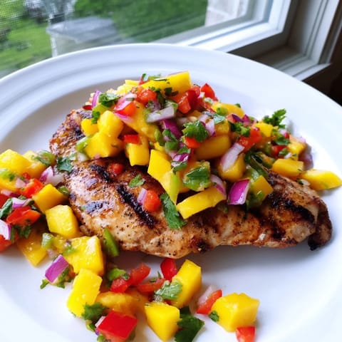 Gegrilltes Mango Salsa Hähnchen