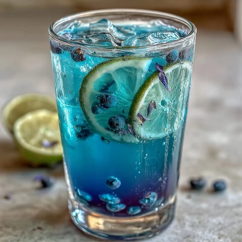 Ein erfrischendes, magisches Getränk, das seine Farbe von Blau zu Lila ändert, wenn Zitrone hinzugefügt wird. Perfekt für Sommerpartys und Kindergeburtstage.