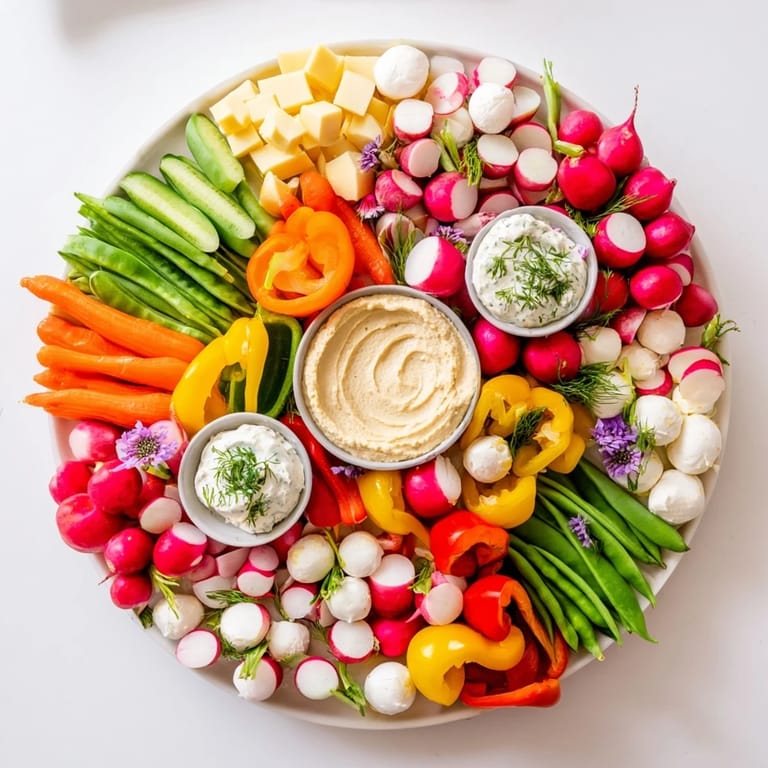 Fresh Spring Wreath Appetizer Platter features a beautiful array of colorful appetizers, perfect for gatherings.