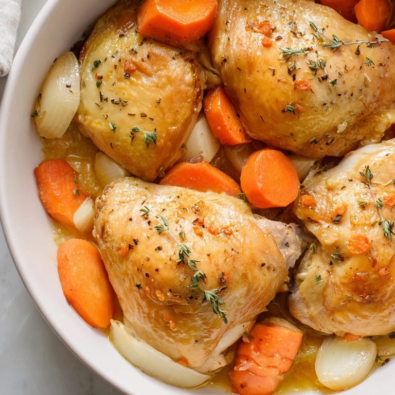 Golden-brown Georgia Pot Roast Chicken, braised with sweet onions in a savory gravy.