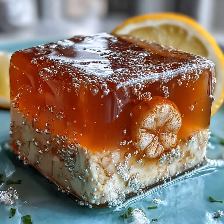 Leichte Lychee Agar Jelly Würfel mit leuchtenden Yuzu-Akzenten, perfekt als Dessert.