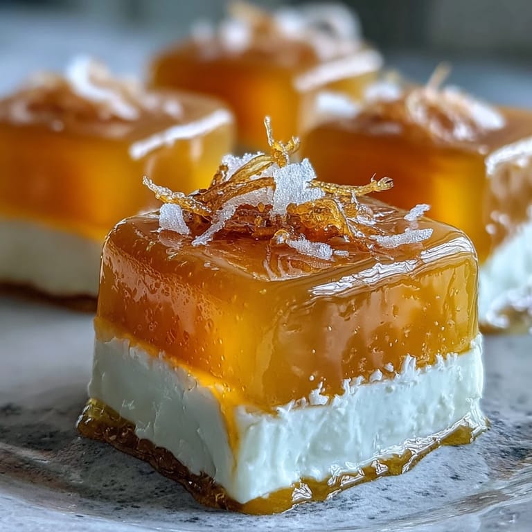 Köstliche vegane Mango-Agar-Agar-Würfel, geschichtet mit cremiger Kokosmilch, einem tropischen Genuss.