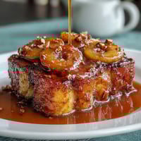 Saftige Süßkartoffeln in einer buttrigen braunen Zuckersirup, sanft gewürzt für klassischen Südstaaten-Komfort.
